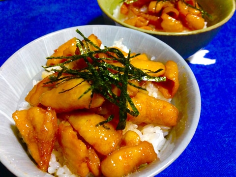 フライパン1つで★鶏皮の焼き鳥丼★